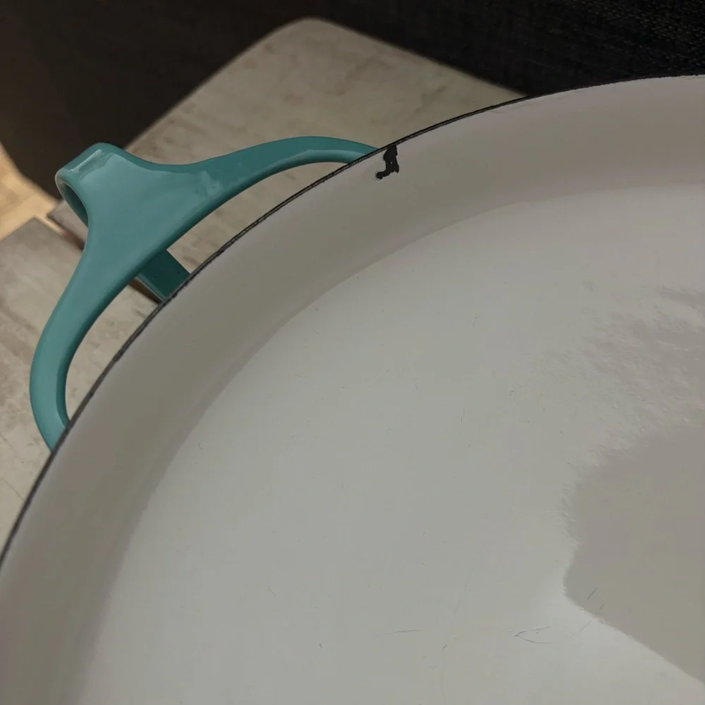 Dansk Turquoise Blue Enamel Paella Pan 13.25” Vintage MCM Kobenstyle Denmark
